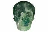 Realistic, Carved Green Fluorite Skull - Fluorescent! #150907-1